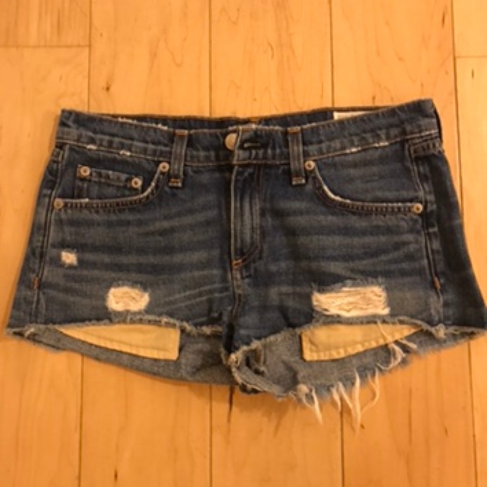 Rag & Bone Destroyed Denim Shorts Size 25